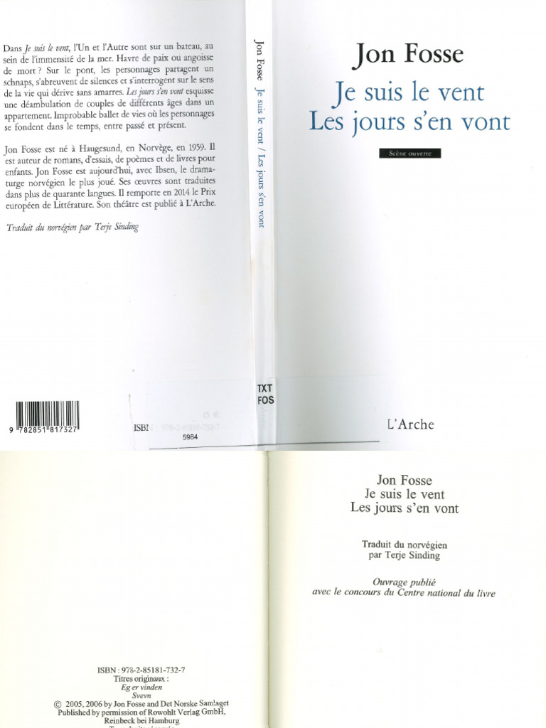 JE SUIS LE VENT, Jon Fosse PDF