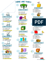 Preposition of Places Worksheet 1 Key