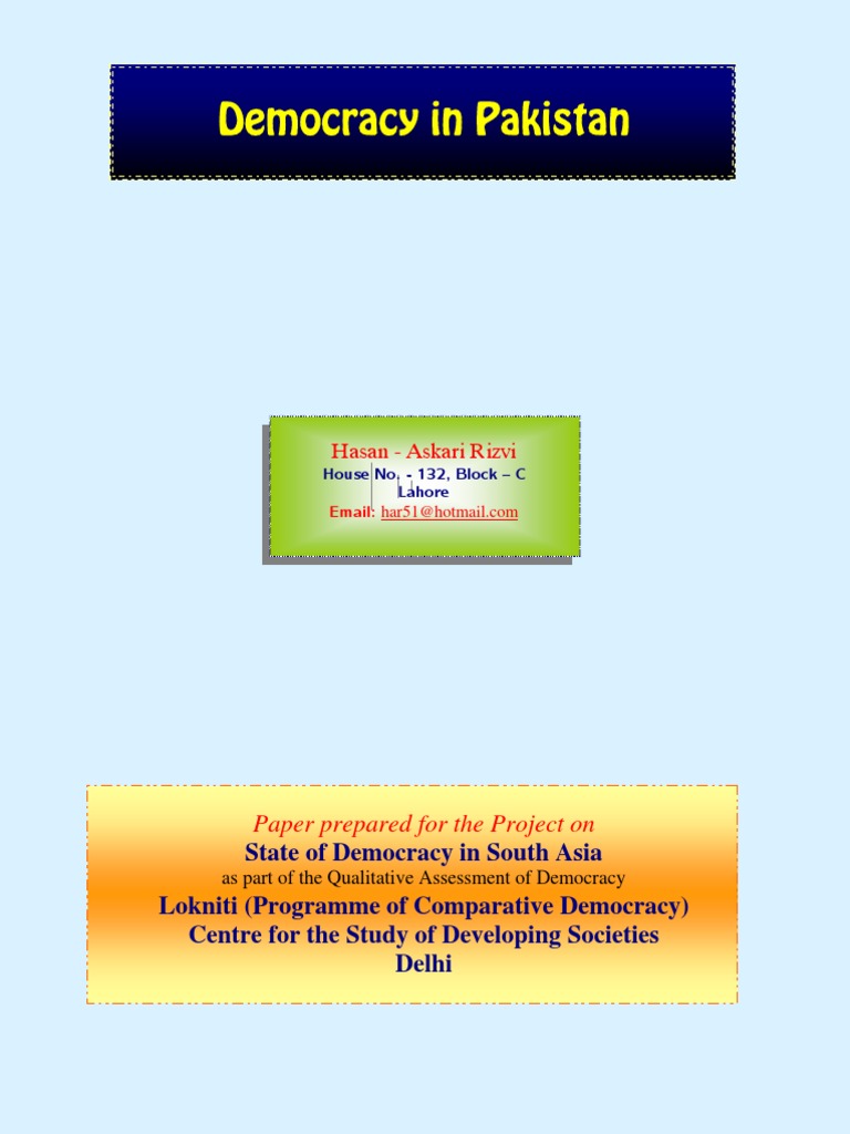 Democracy in Pakistan | PDF
