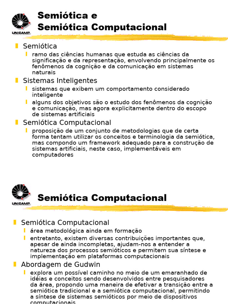 Semiotica Computacional II | PDF | Semiótica | Interpretação linguística