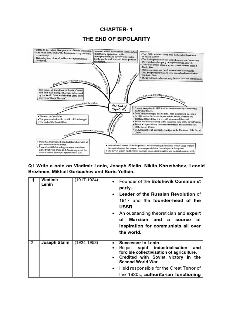 CH 1 Notes End of Bipolarity | PDF | Soviet Union | World Politics