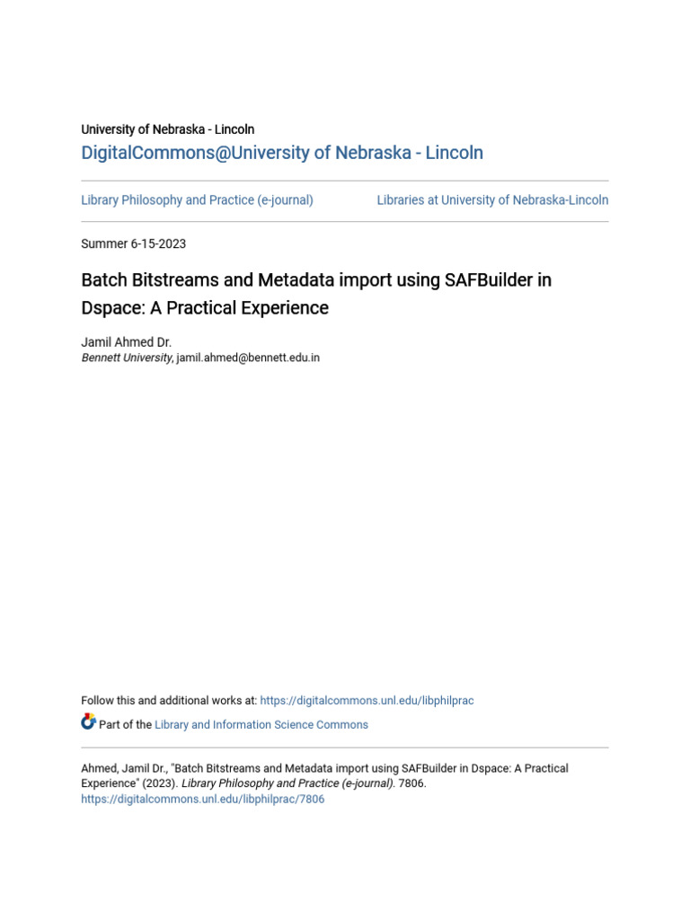 Bulk Uploading in DSpace with SAFBuilder | PDF | Metadata | Digital Library