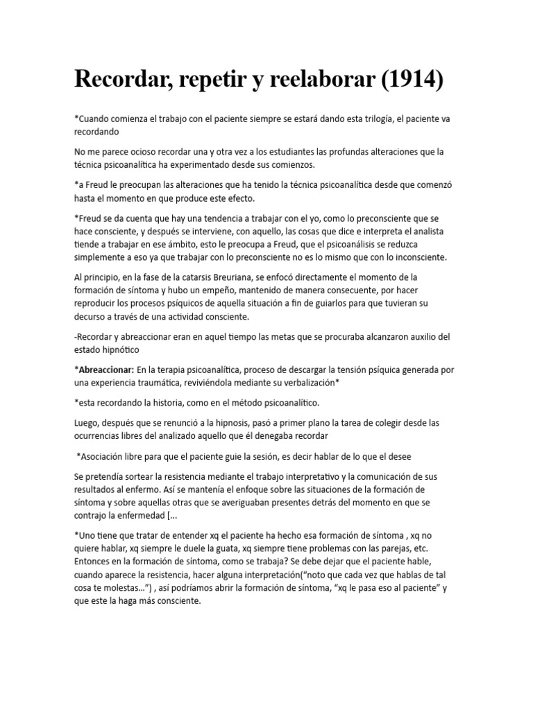 Clase 3 Recordar Repetir Reelaborar 23.08 | PDF | Relaciones personales ...
