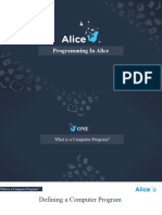 Programming in Alice