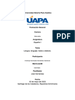 Lengua, Lenguaje, Habla o Dialecto.