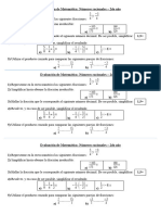 Evaluación Números Racionales (Junio 2023 - 2º