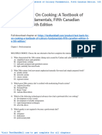 Test Bank For On Cooking A Textbook of Culinary Fundamentals Fifth Canadian Edition 5 e 5th Edition