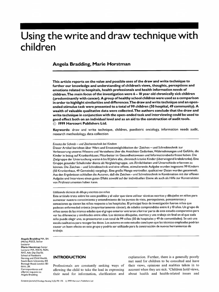Using The Write and Draw Technique With Children | PDF