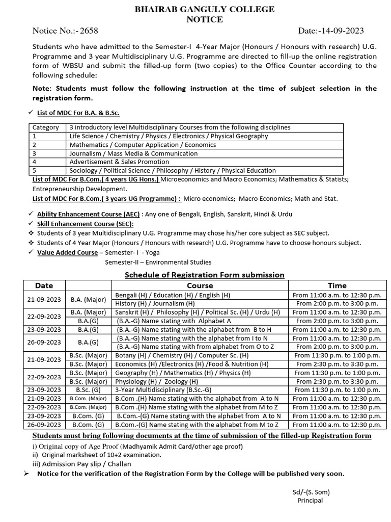 Verification & submission of Registration form_20232024 PDF
