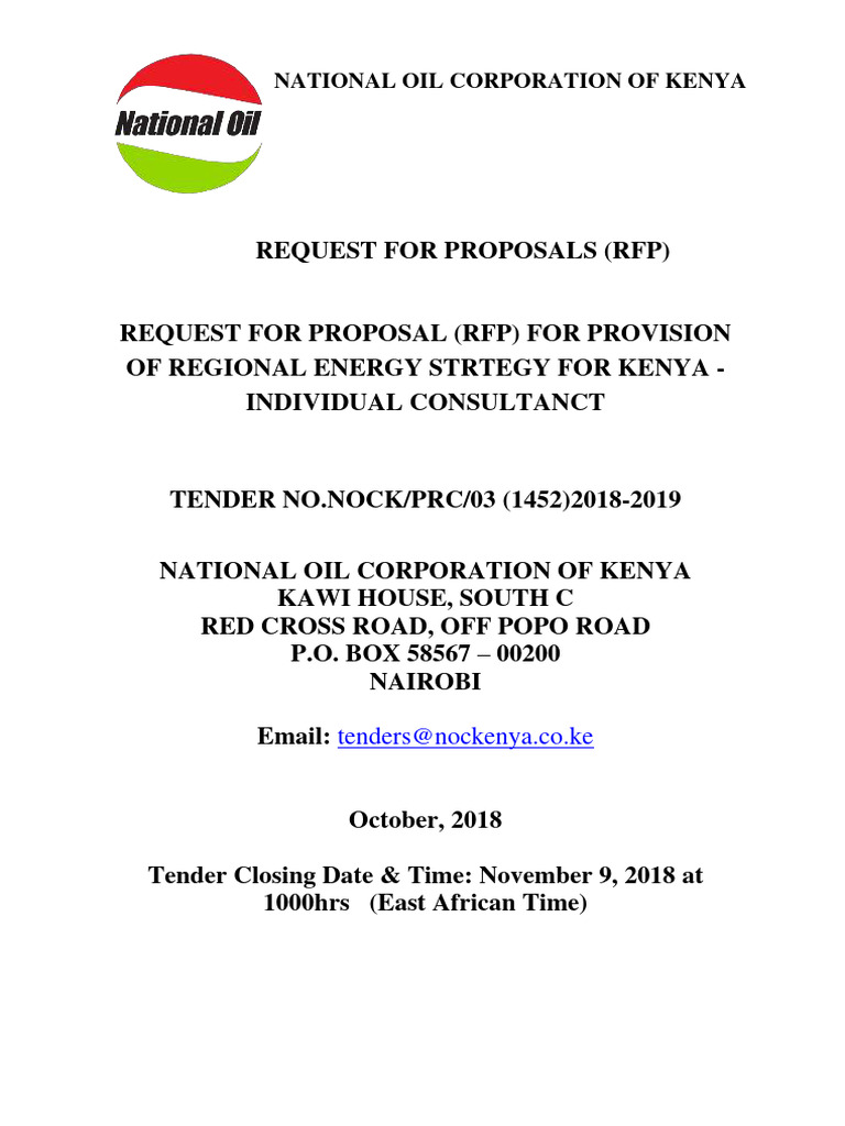 RFP for Regional Energy Strategy Kenya | PDF | Request For Proposal ...