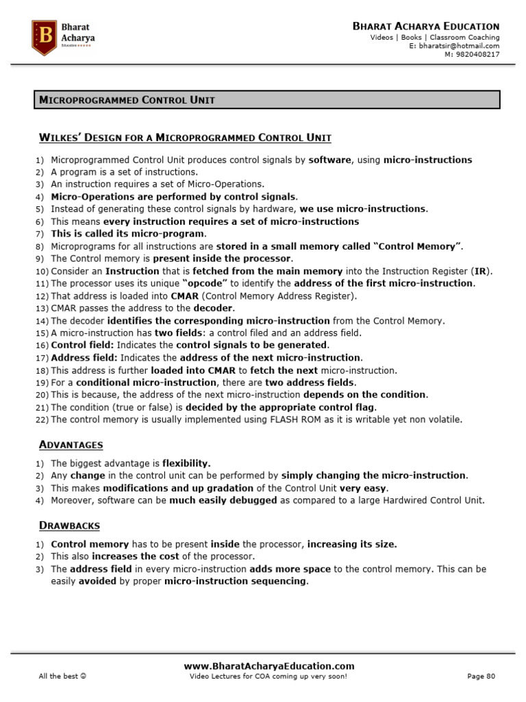 Wilkes' Microprogrammed Control Unit | PDF | Digital Electronics ...