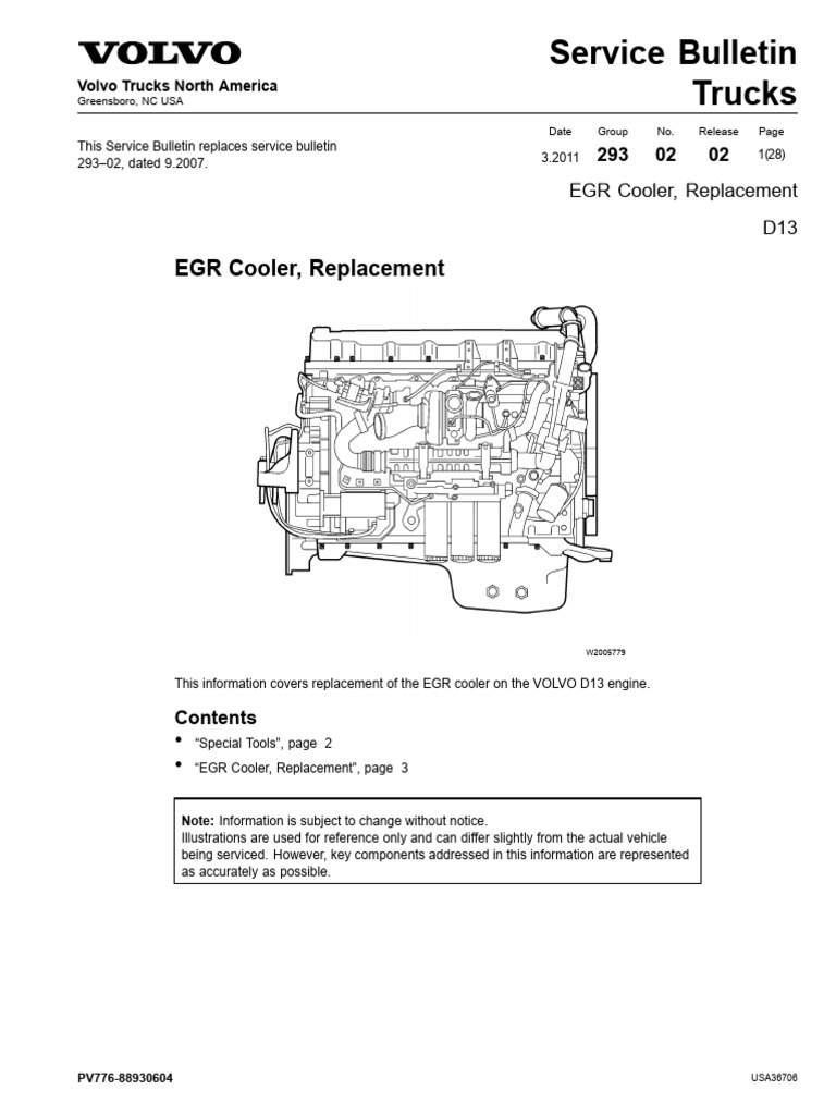EGR Cooler, Replacement D13 | PDF | Turbocharger | Engines