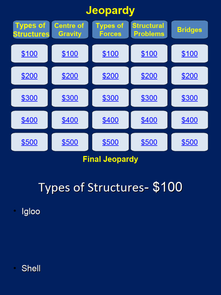 Forces Structures Jeopardy PDF Bridge Force