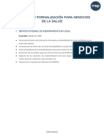 MEP 2023 - Catálogo de Servicios de Formalización para Negocios de Salud