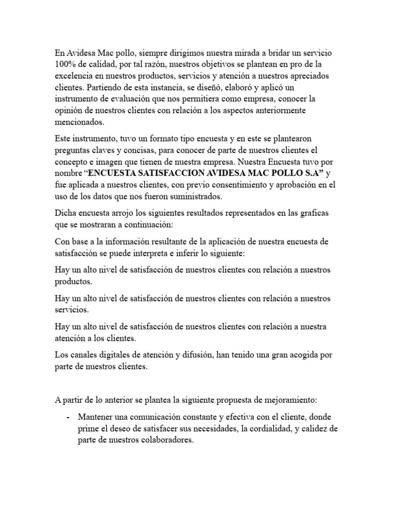 Propuesta de Mejora AVIDESA MAC POLLO | PDF