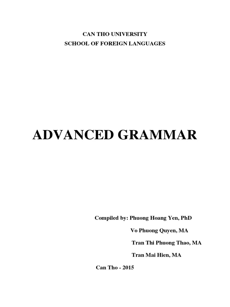 Advanced English Grammar SG281 PDF Verb Semantic Units