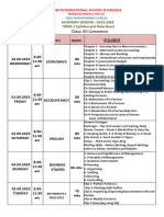 Class: XII Commerce: ACADEMIC SESSION - 2023-2024 TERM-1 Syllabus and Date Sheet