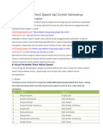 Rumus Direct Indirect Speech Dan Contoh Kalimatnya