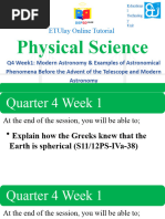 001 ASTRONOMY THE EARTH and UNIVERSE and PLANETARY MOTION