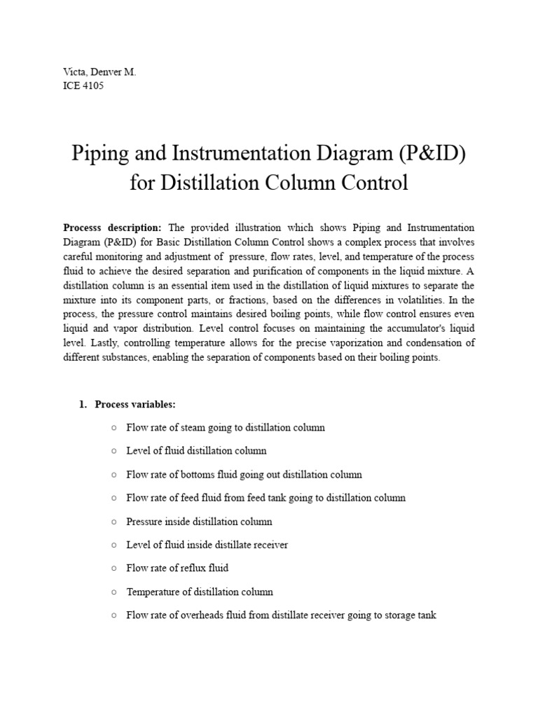 P&ID for Distillation Column Control | PDF | Distillation | Phases Of ...