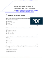 Test Bank For Psychological Testing A Practical Introduction 4th Edition Hogan