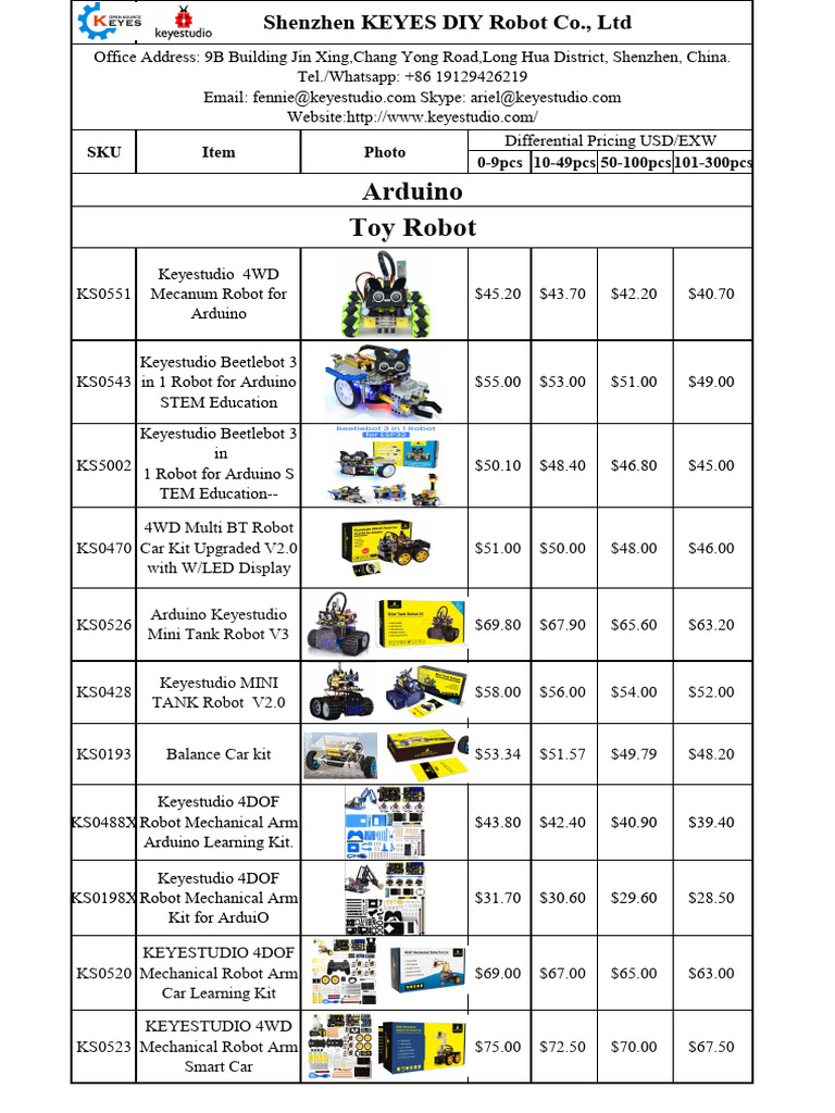 Unomax Marquee Gold Product List | PDF | Sensor | Arduino