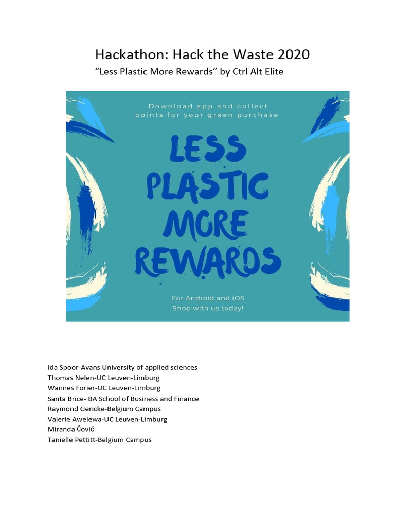 Hackathon - Hack The Waste 2020 CTRL Alt Delete | PDF | Product ...