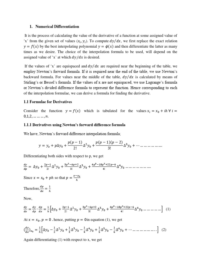 Python Numerical Differentiation Python Numerical Differentiation