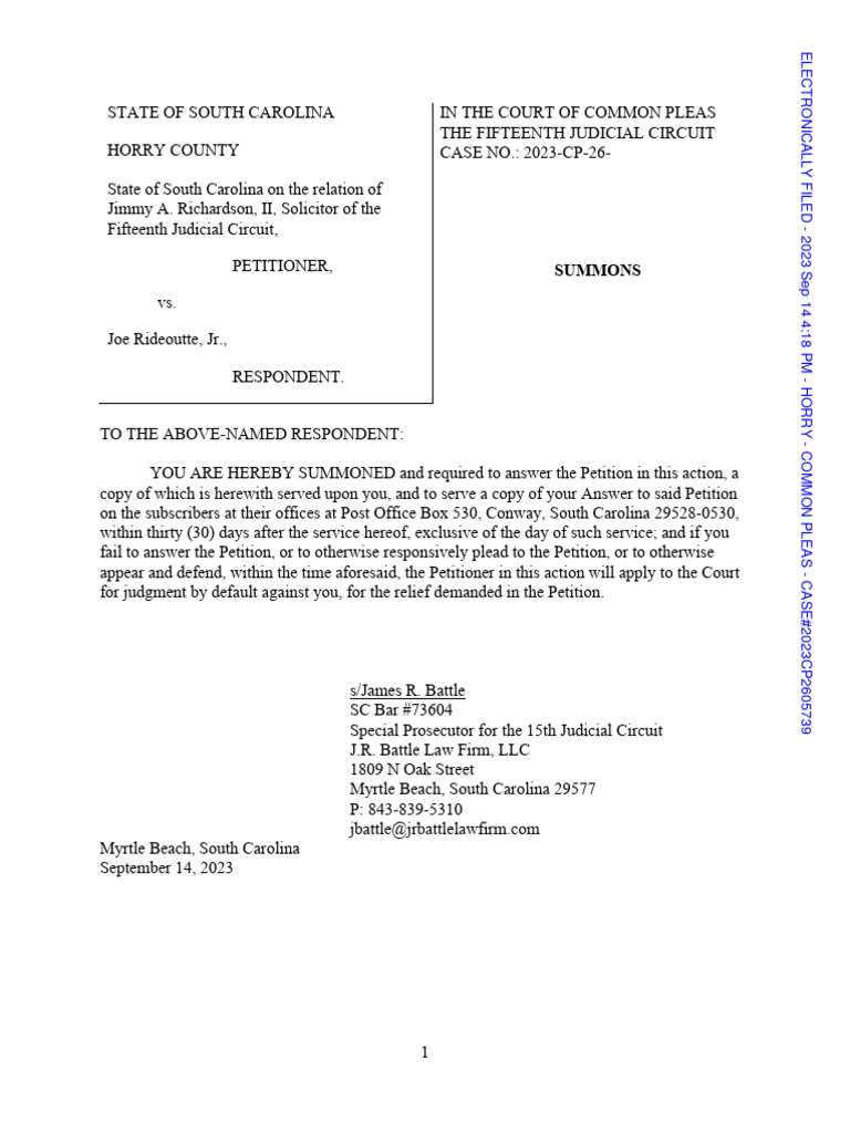 South Carolina Nuisance Abatement Petition | PDF | Nuisance | Injunction