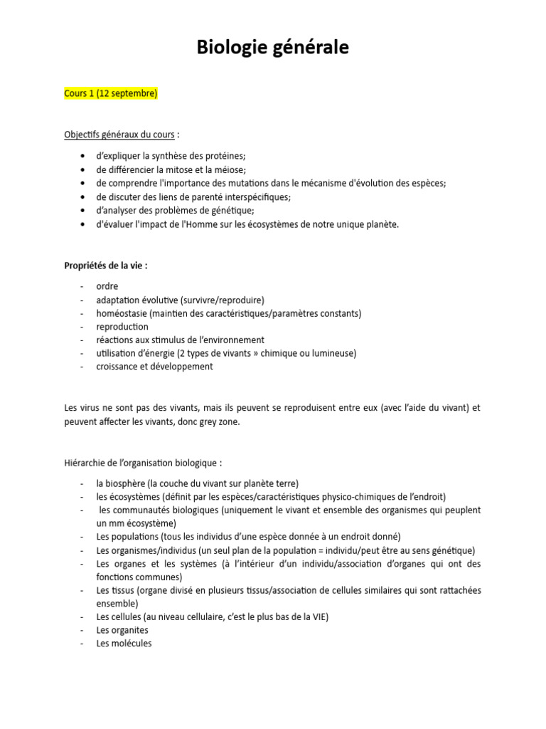 Biologie | PDF | Cellule (Biologie) | la reproduction