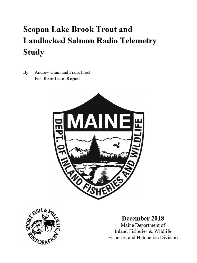 Scopan Lake Brook Trout and Landlocked Salmon Radio Telemetry Study Download Free PDF Trout
