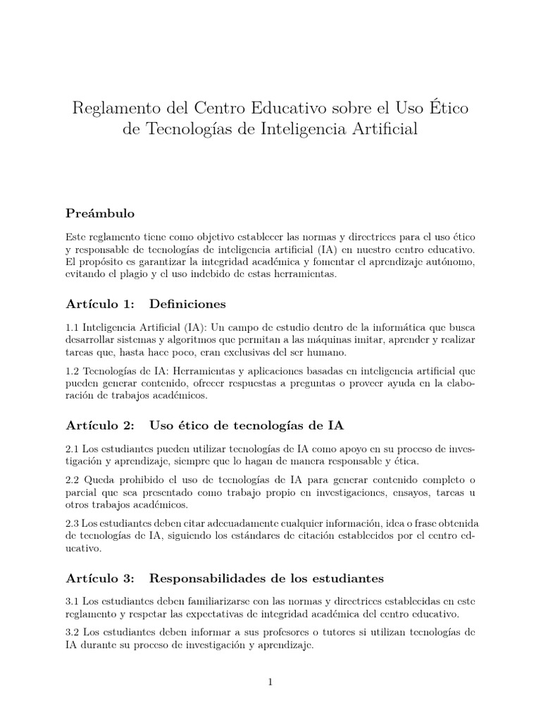Uso Ético de IA en Educación | PDF | Inteligencia artificial ...