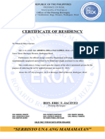 Certificate of Residency - Passport Claiming