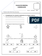 Evaluación II TRIMESTREcomunicación 5 Años