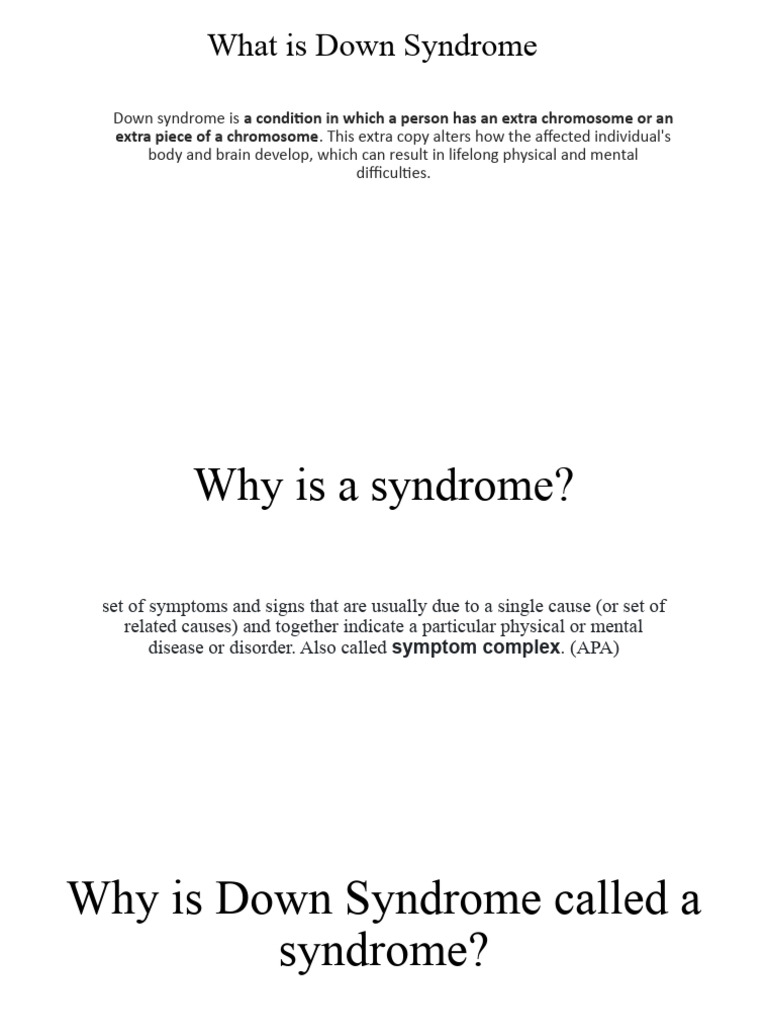 What Is Down Syndrome PDF Down Syndrome Causes Of Death
