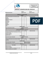 Formato Limpieza y Desinfeccion Del Vehiculo Hse-Fo-300