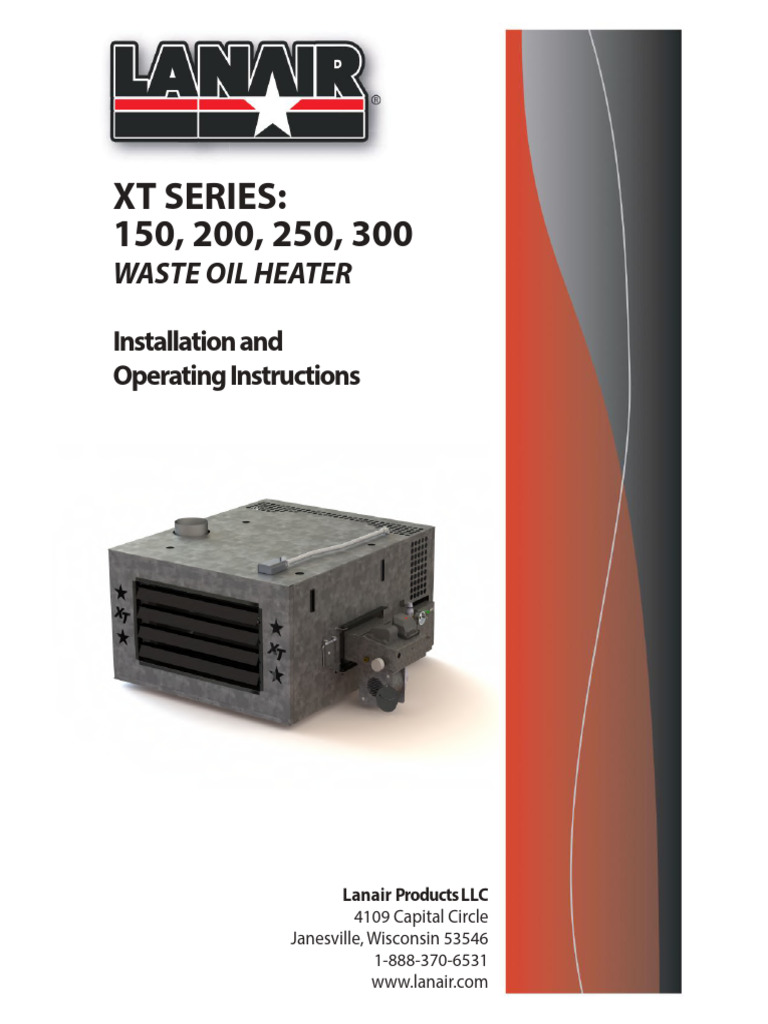 Lanair XT 150 200 250 300 Operation Manual PDF Chimney Valve