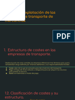 Costes de Explotación de Las Empresas de Transporte de Mercancías