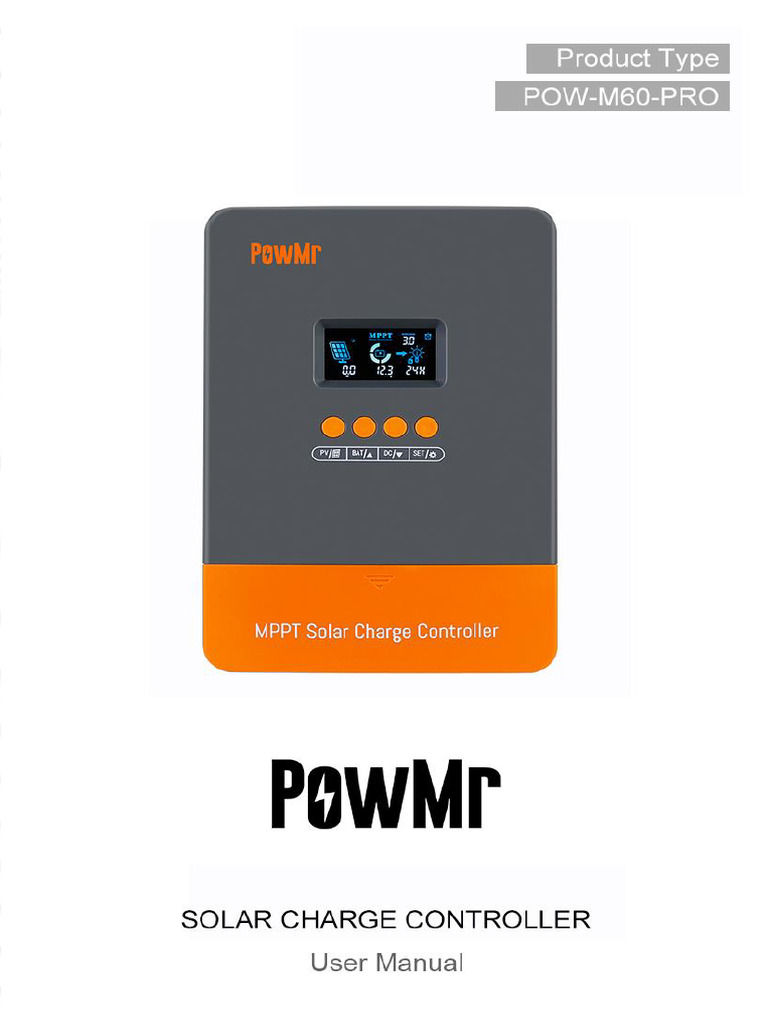 POW-M60 Pro Controller Manual | PDF | Photovoltaics | Solar Panel