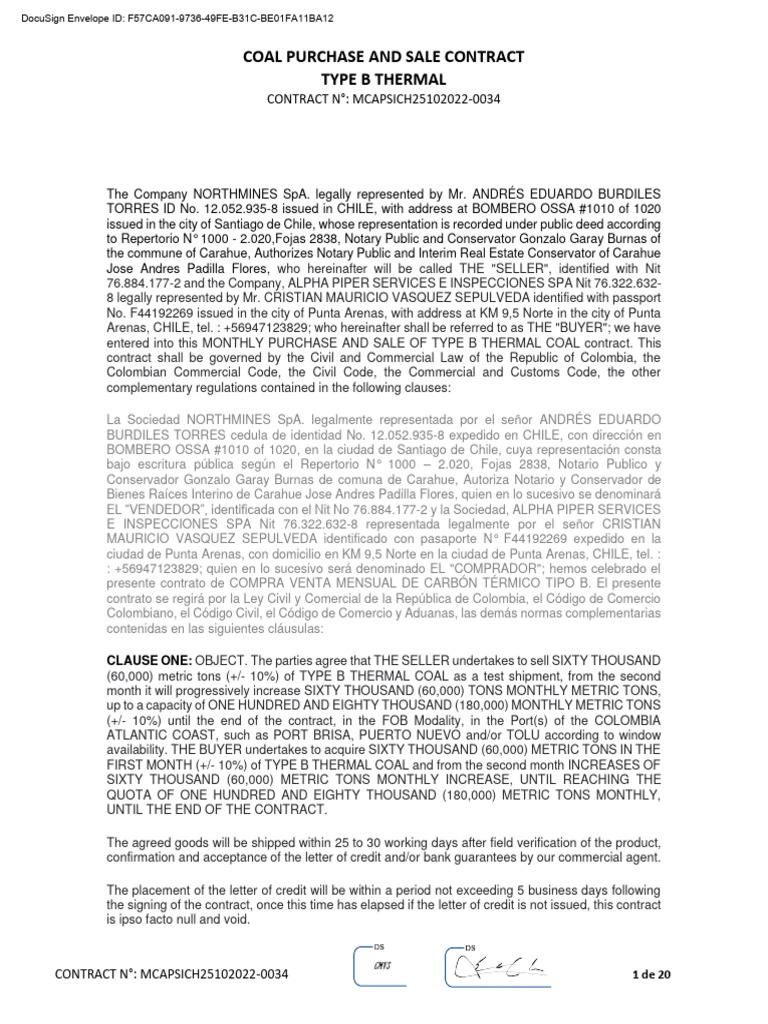 Complete Con DocuSign CONTRACT #MCAPSICH25 | PDF | Derecho contractual ...