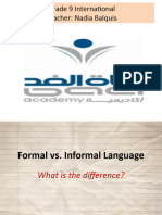 Formal vs. Informal