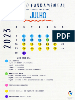 Calendário Julho - Fundamental II
