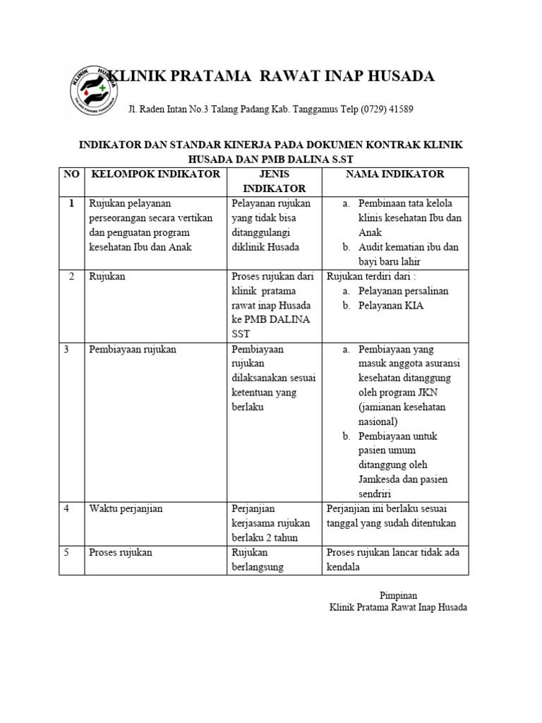 Klinik Pratama Husada Rs Mitra Husada Pdf