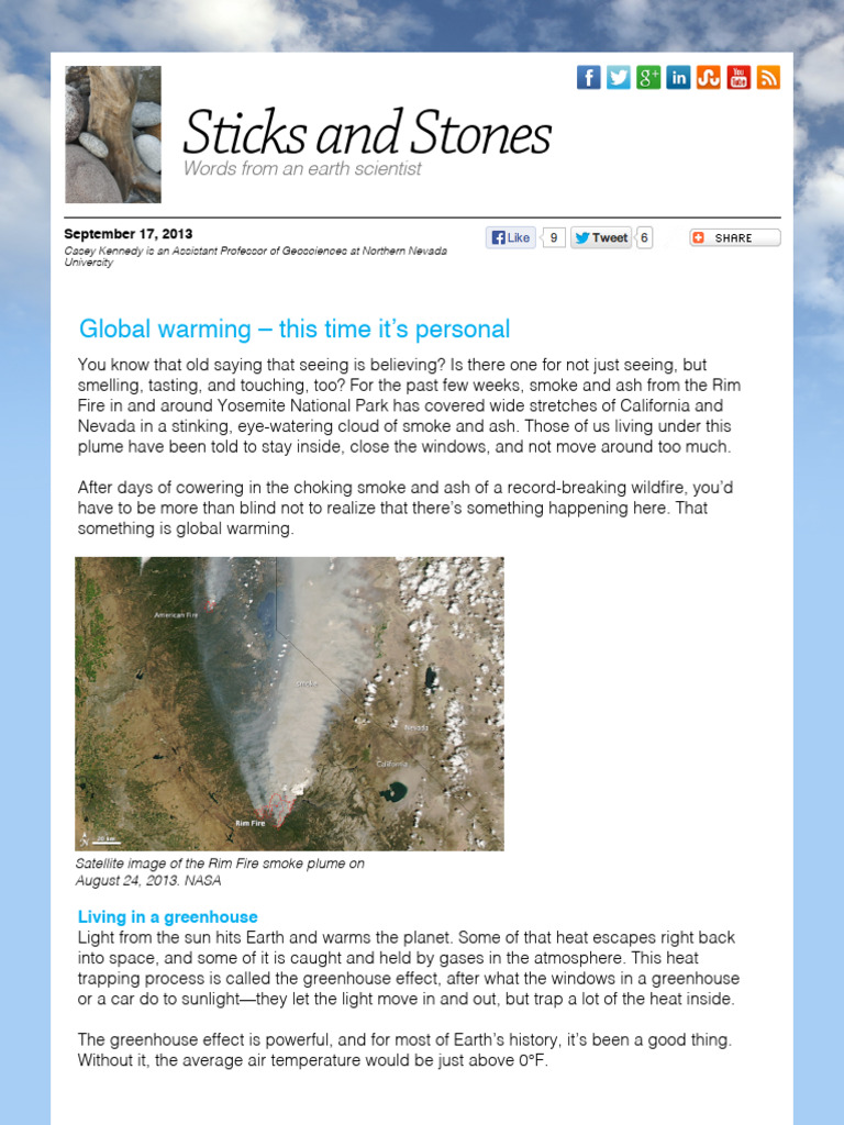 Global Warming This Time It S Personal Article Pdf Sea Level