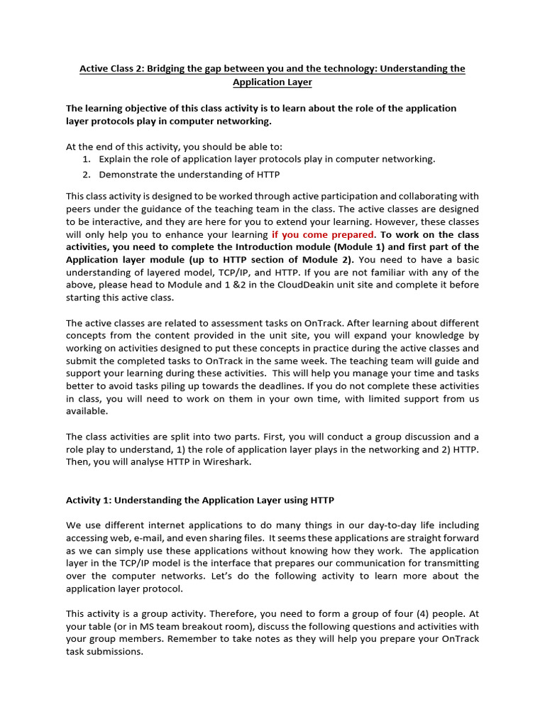 Understanding Application Layer Protocols | PDF | Web Server | Internet ...