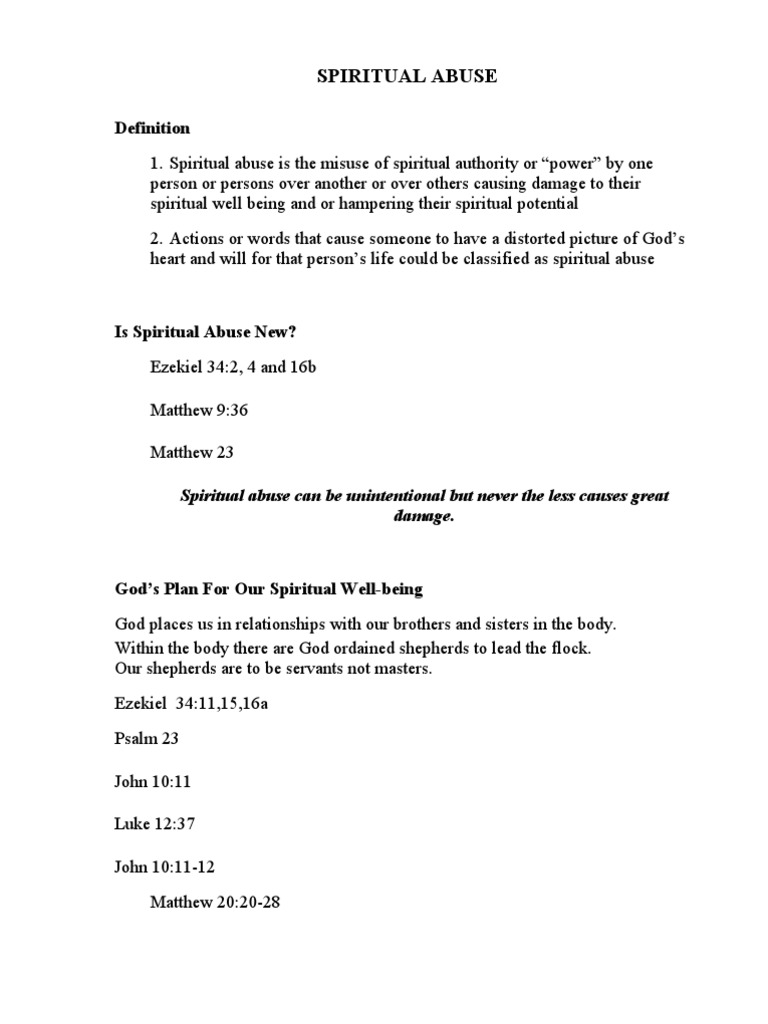 Understanding Spiritual Abuse Dynamics | PDF