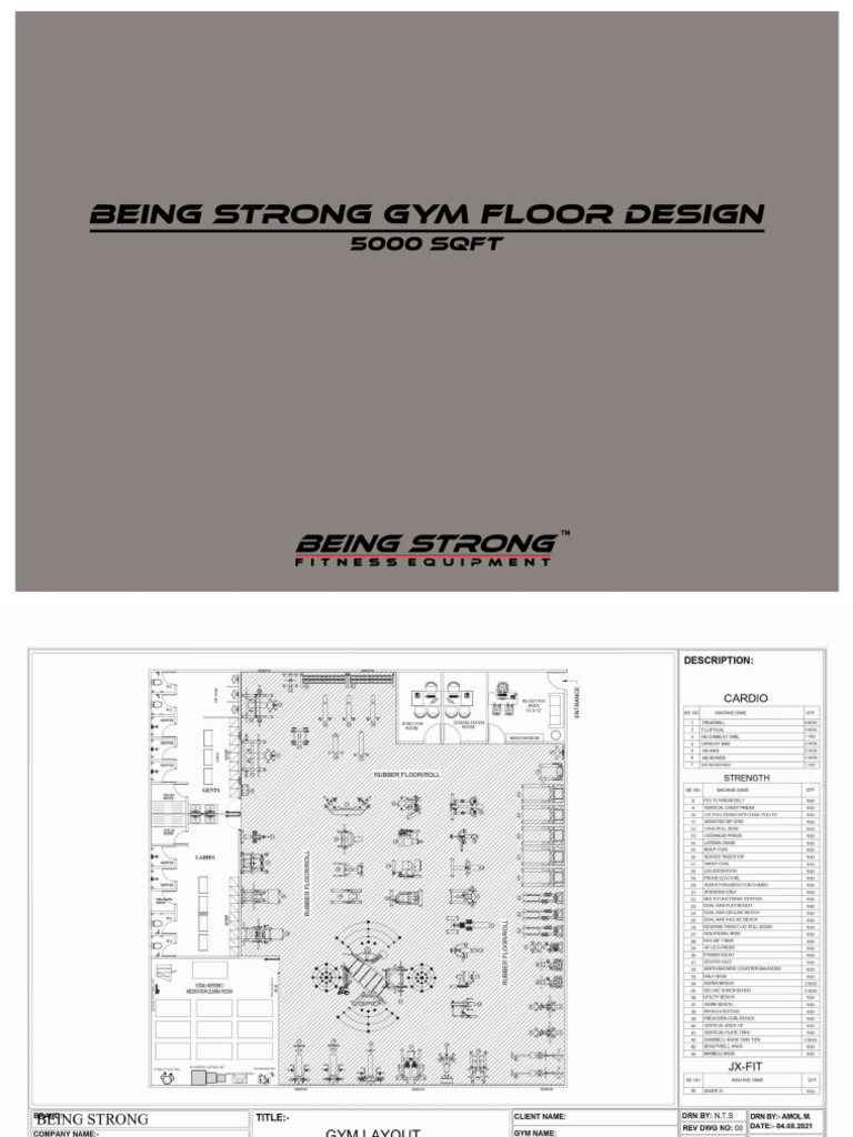 5000 SQFT Gym Floor Design PDF