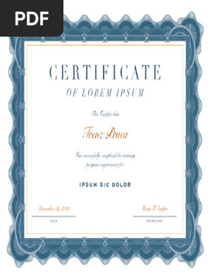 Blank Certificate