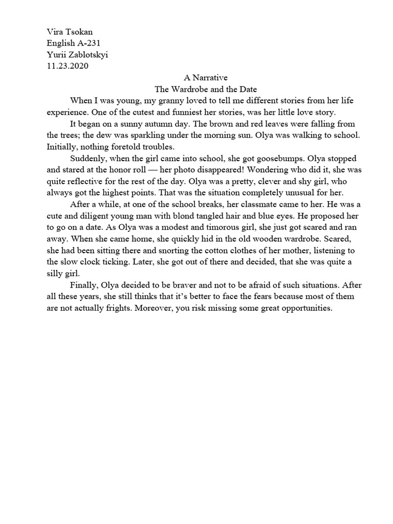 Narrative Story Pdf Poetry General Fiction