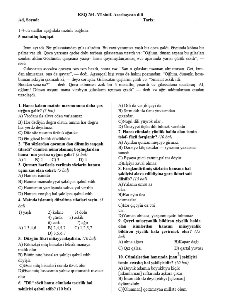 6 Az Dili Ksq1 Pdf
